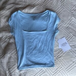 NWT Harper & ivy  Sky Blue Short Sleeve Top size small